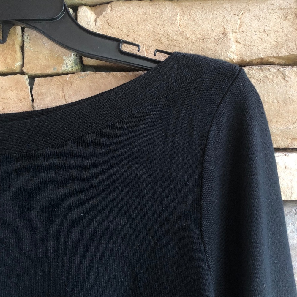 INC International Concepts Black Knit Sweater Top Lace Cuffs Women’s Large EUC - Picture 6 of 12